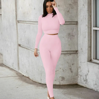 Women's Two-Piece Solid Autumn Overalls Set