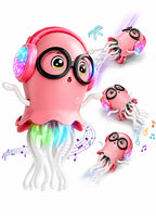 Magic Electric Dancing Jellyfish Toy with Led Light and Music,Playful Automatic Steer Crawling Dancing Jellyfish with Smart Tentacle Explorer,Dancing Octopus Toy Tummy Time Baby Toys