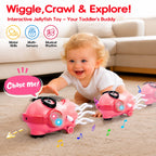 Magic Electric Dancing Jellyfish Toy with Led Light and Music,Playful Automatic Steer Crawling Dancing Jellyfish with Smart Tentacle Explorer,Dancing Octopus Toy Tummy Time Baby Toys